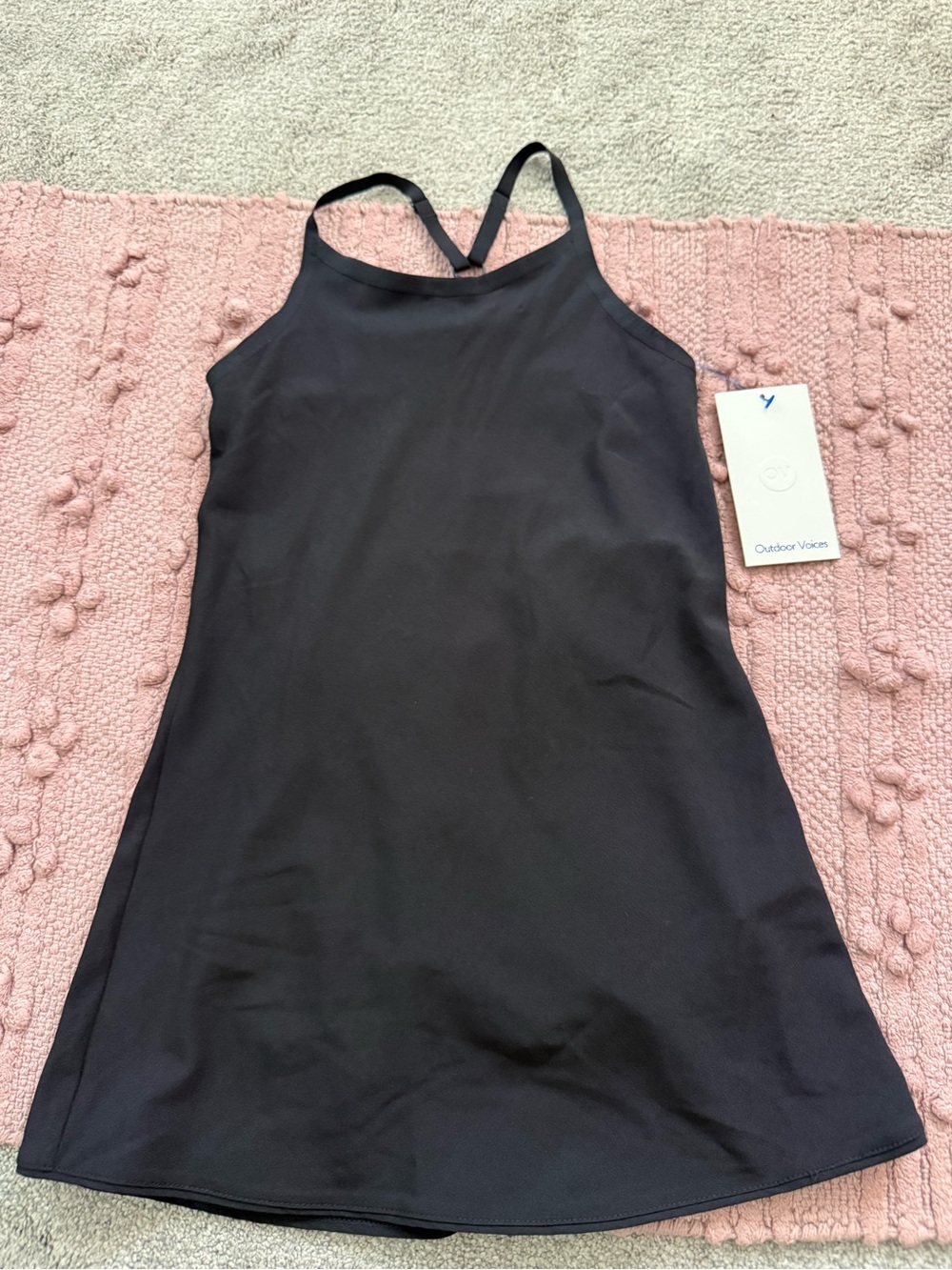 Outdoor Voices Girl’s Black Racer-Back Athletic Exercise Dress